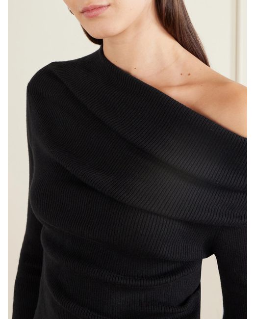 Lisa Yang Black Agie Ribbed Cotton And Cashmere-Blend Sweater