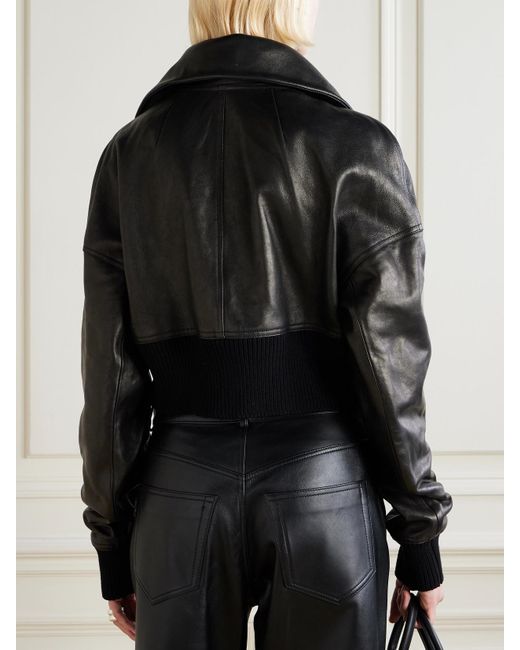 Veste Raccourcie En Cuir Rembourré Rick Owens en coloris Black