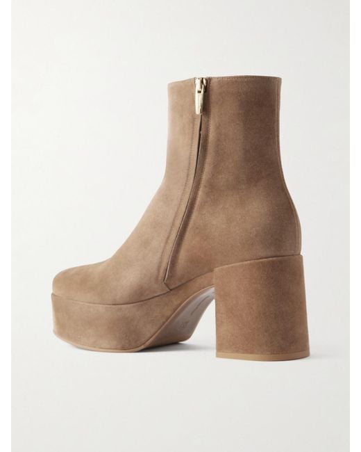 Gianvito Rossi Brown Sally 75 Suede Ankle Boots'
