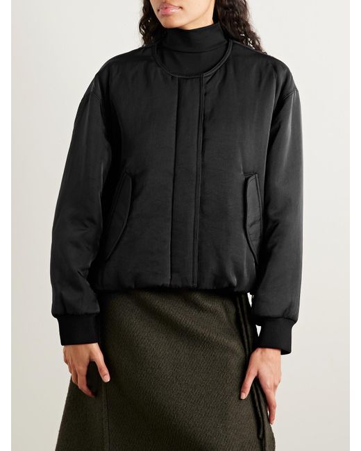 Proenza Schouler Black Vadra Mohair And Cotton-Blend Fleece-Trimmed Padded Recycled-Twill Jacket