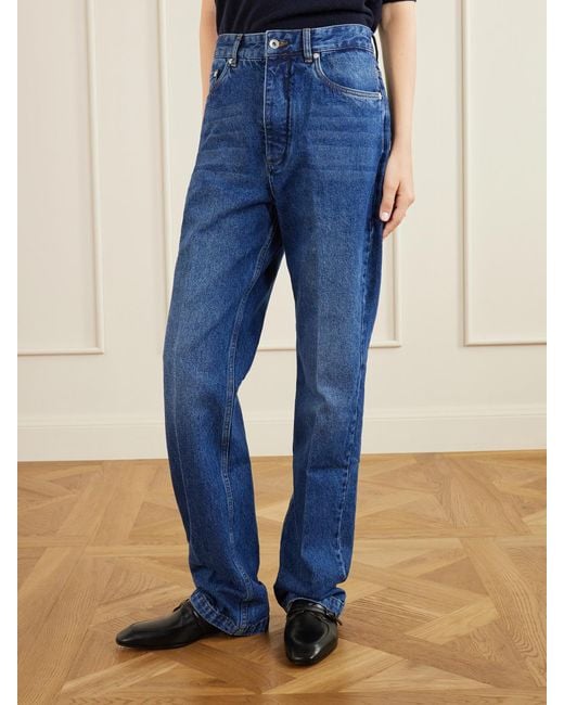 Studio Nicholson Blue Barra Mid-Rise Straight-Leg Jeans