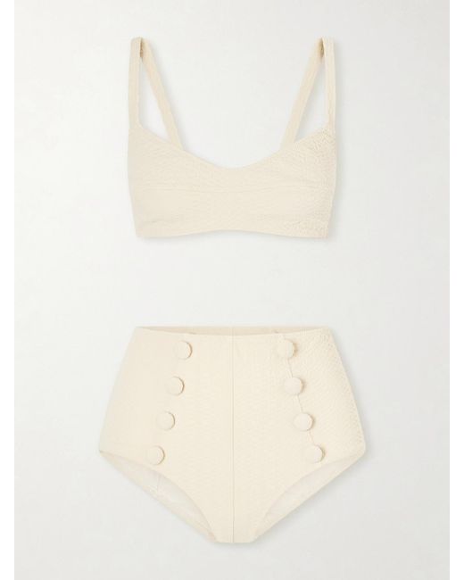 Lisa Marie Fernandez Natural Seersucker Bikini