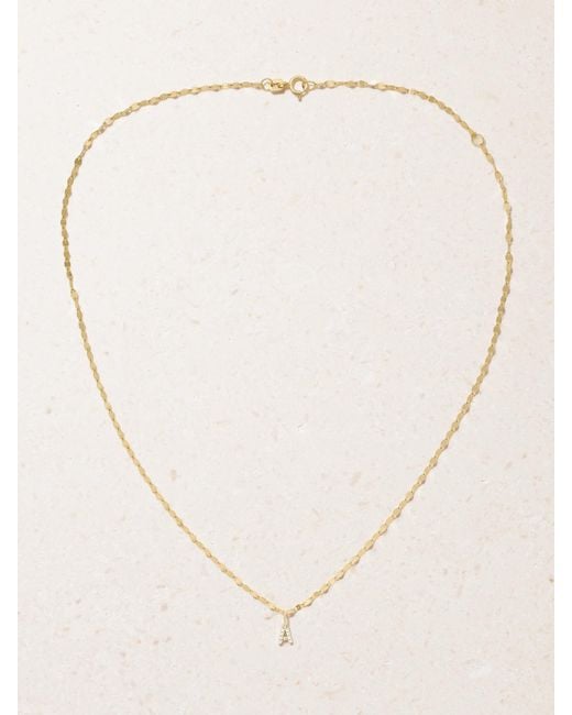 STONE AND STRAND Metallic Initial Sparkle Kette Aus Mit Diamanten