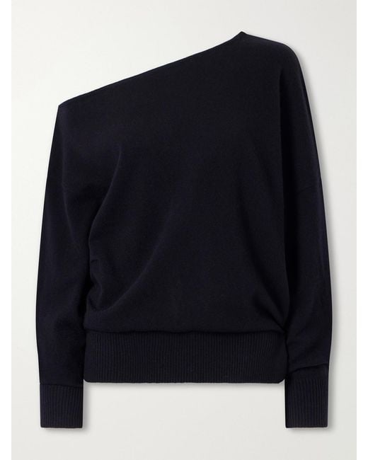 arch4 Blue Wiki Off-The-Shoulder Cashmere Sweater