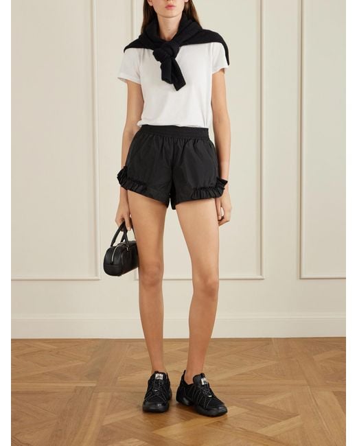 Roger Vivier Black Viv On The Run Embellished Leather-Trimmed Mesh Sneakers