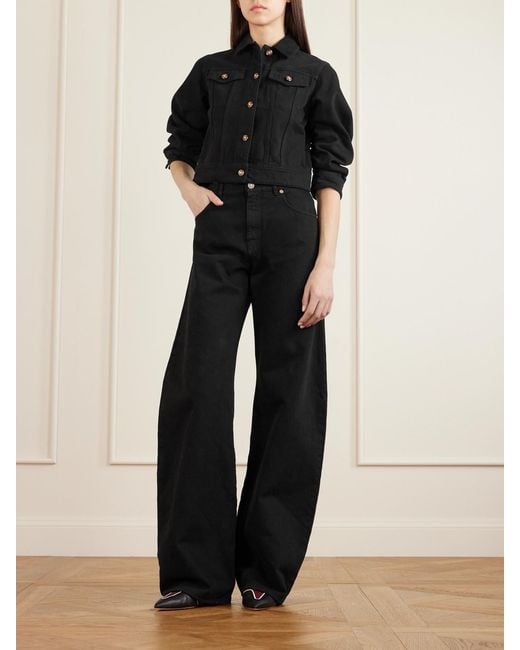 Gabriela Hearst Black Amoret High-Rise Barrel-Leg Recycled Jeans