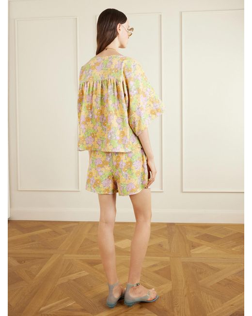 Chloé Metallic Flower-Print Cotton Tunic