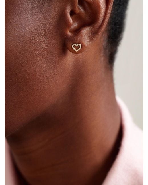 Sydney Evan White Open Heart Small 14-Karat Diamond Single Earring