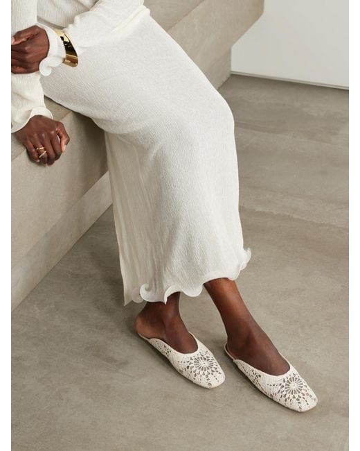 Magda Butrym Natural Slippers Aus Häkelmaterial