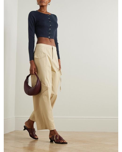 arch4 Blue Naples Cropped Silk And Cashmere-Blend Cardigan