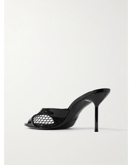 Paris Texas Natural Lidia Patent-Leather And Mesh Sandals