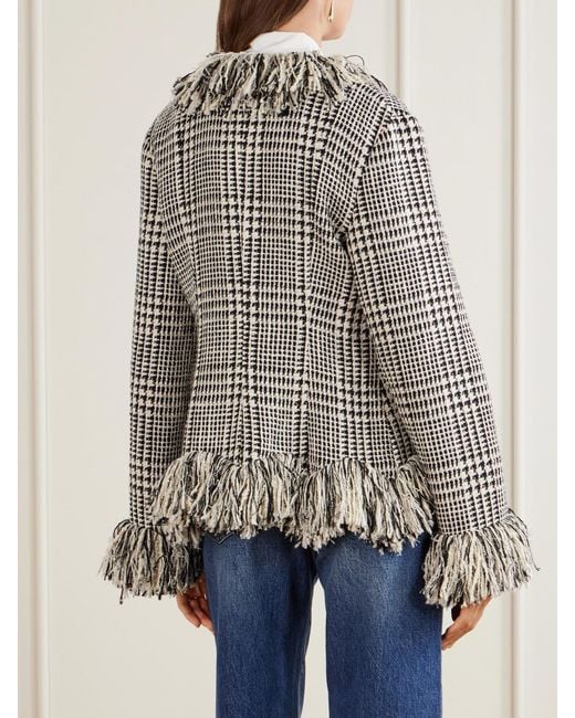 LIBEROWE Black Banker Fringed Cotton-Blend Tweed Jacket