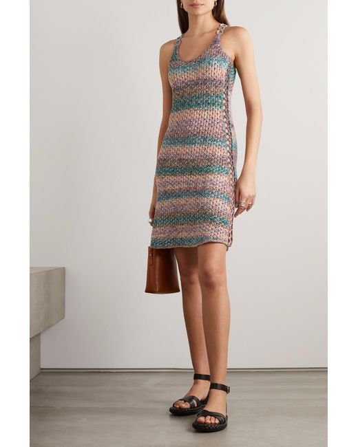Mini-robe En Laine Crochetée À Rayures Et À Ornements Chloé en coloris  Violet | Lyst