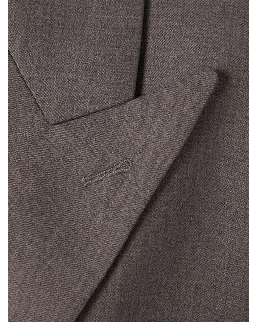 Saint Laurent Gray Double-Breasted Wool Blazer
