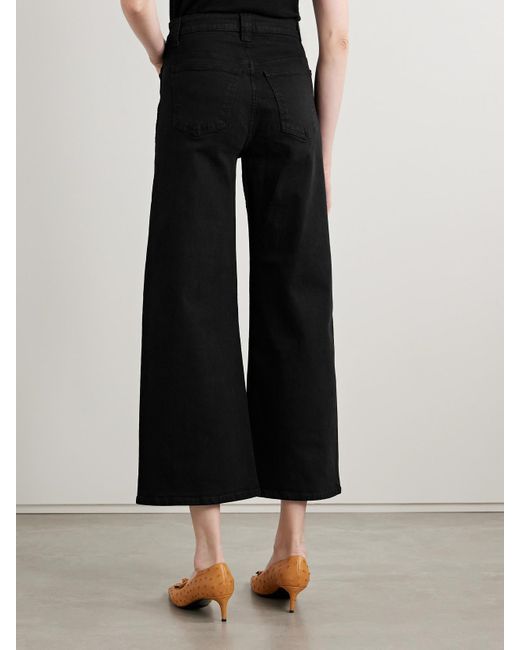 Khaite Black Delina High-Rise Straight-Leg Jeans