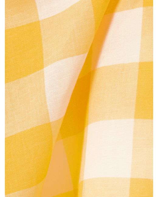 Thierry Colson Yellow Rachel Maxikleid Aus Einer Leinen-Baumwollmischung Mit Gingham-Karo