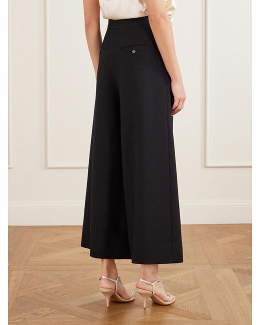 Chloé Blue Wide-Leg Wool Crepe Pants