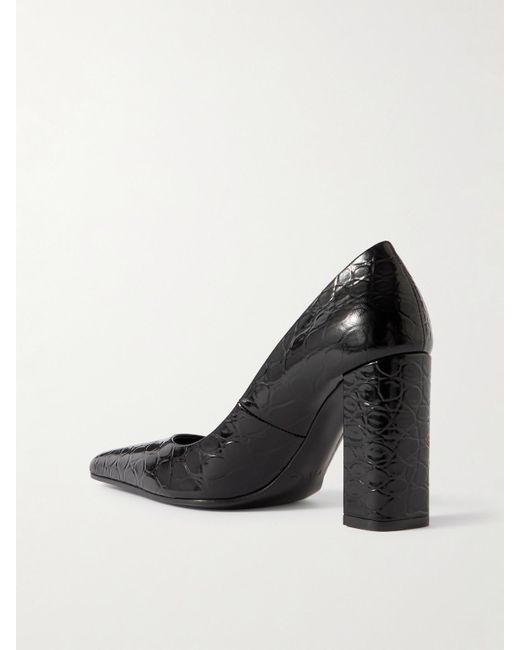 Escarpins En Cuir Effet Croco 90 Alaïa en coloris Black