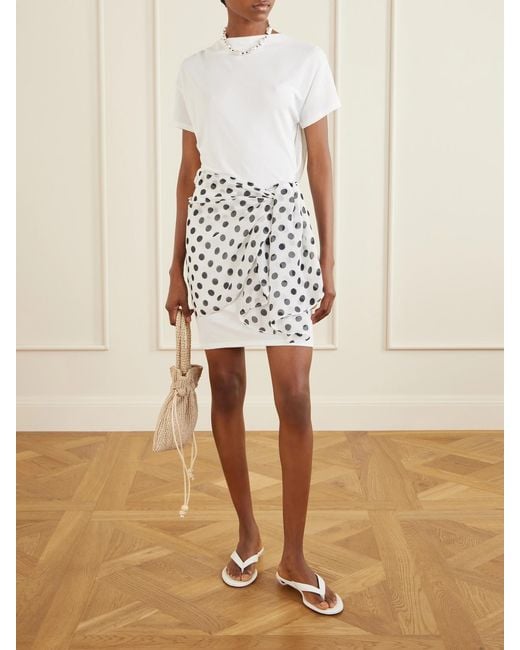 Loeffler Randall White Kylie Woven Raffia Pouch