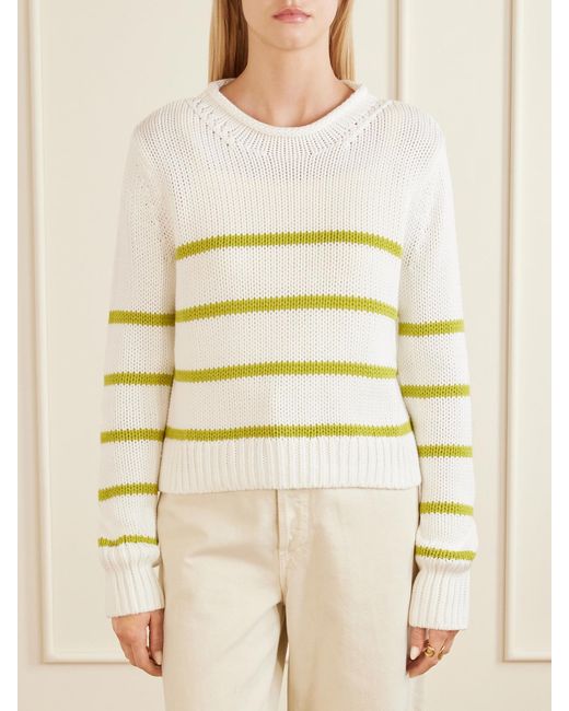 La Ligne Natural Mini Marina Crochet-Knit Cotton Sweater