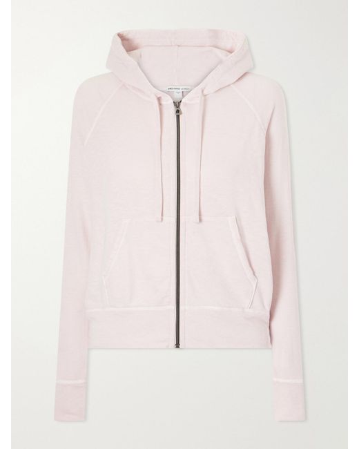 James Perse Pink Vintage French Cotton-Terry Hoodie