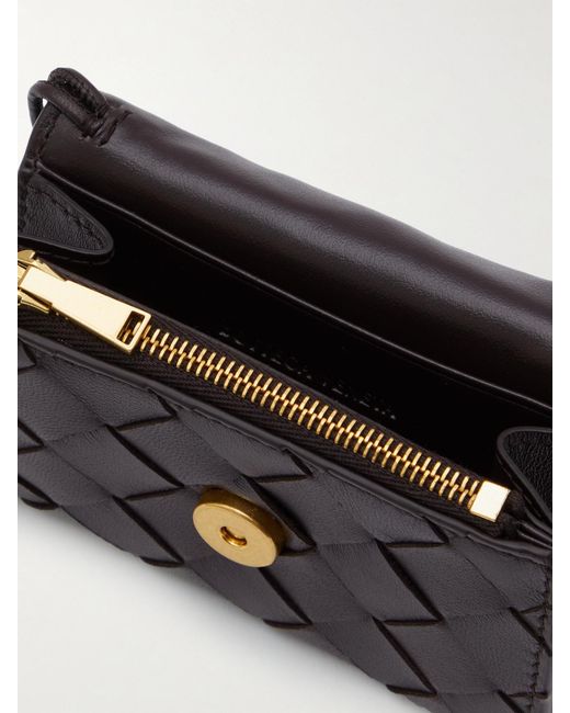 Bottega Veneta Black Andiamo Embellished Intrecciato Leather Cardholder