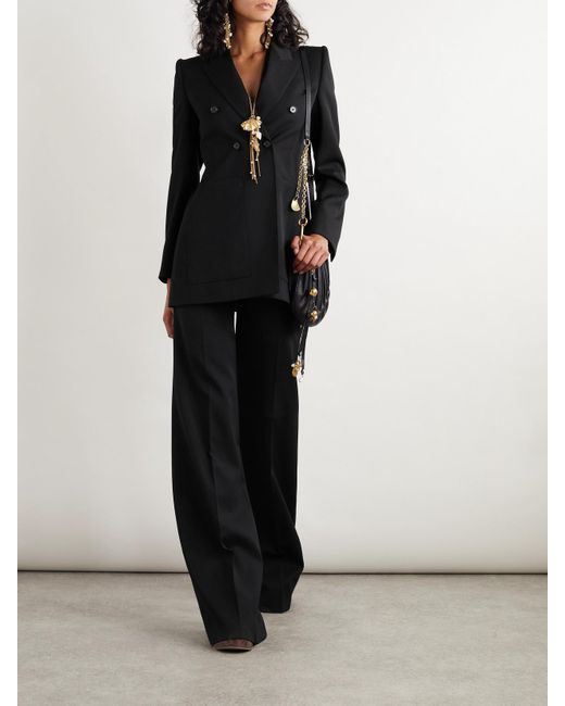 Chloé Black Wool Wide-Leg Pants