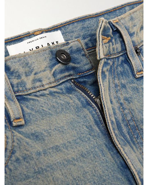 SLVRLAKE Denim Blue Sophie Long Mid-Rise Straight-Leg Jeans