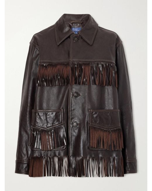 Polo Ralph Lauren Brown Fringed Leather Jacket