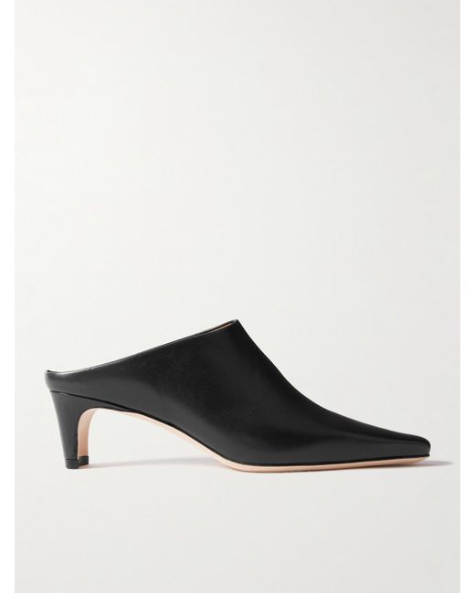 Staud Black Wally Mules Aus Leder