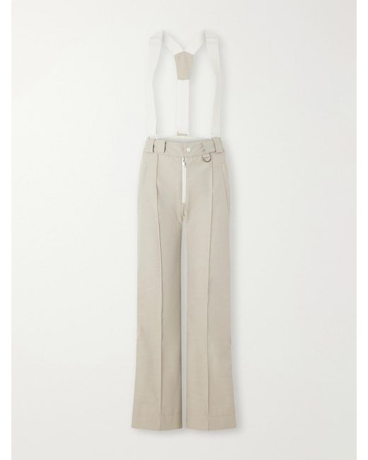 Yves Salomon White Pleated Flared Shell Ski Pants