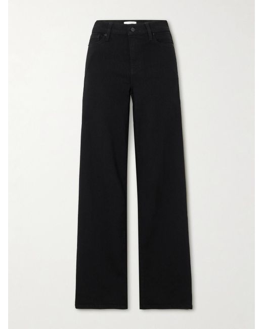 FRAME Black The Slim Palazzo Long Hoch Sitzende Jeans Mit Weitem Bein