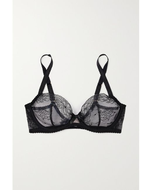 Agent Provocateur Isedora Satin-trimmed Lace Underwired Soft-cup Bra in ...