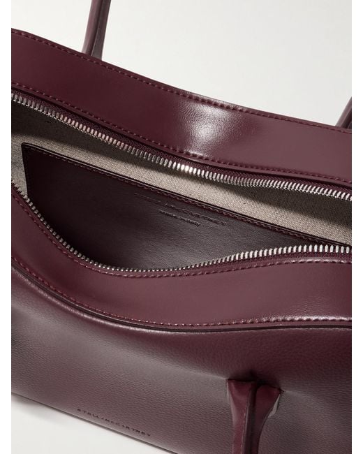 Stella McCartney Purple Ryder Logo-Embossed Embellished Textured Vegan Tote