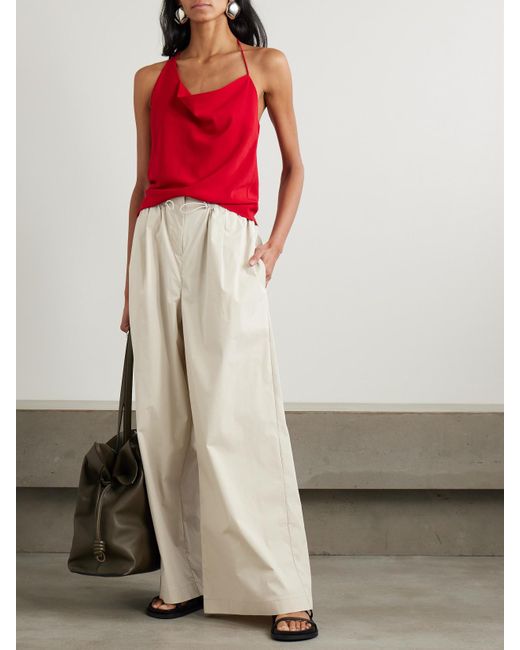 St. Agni Natural Hose Mit Weitem Bein Aus Einer Baumwollmischung Mit Raffungen
