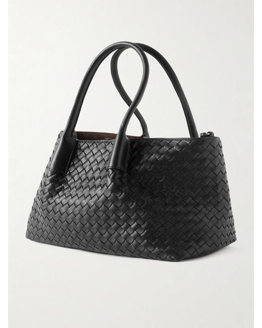 Bottega Veneta Black Pinacoteca Small Intrecciato Leather Tote