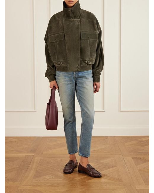 Saint Laurent Red Le 5 À 7 Leather Shoulder Bag