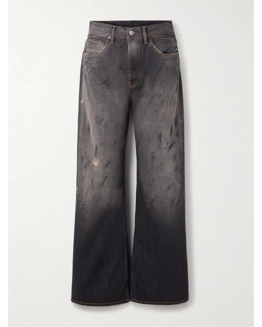 Jean Large Taille Basse En Coton Biologique Effet Vieilli 2021 Acne en coloris Gray