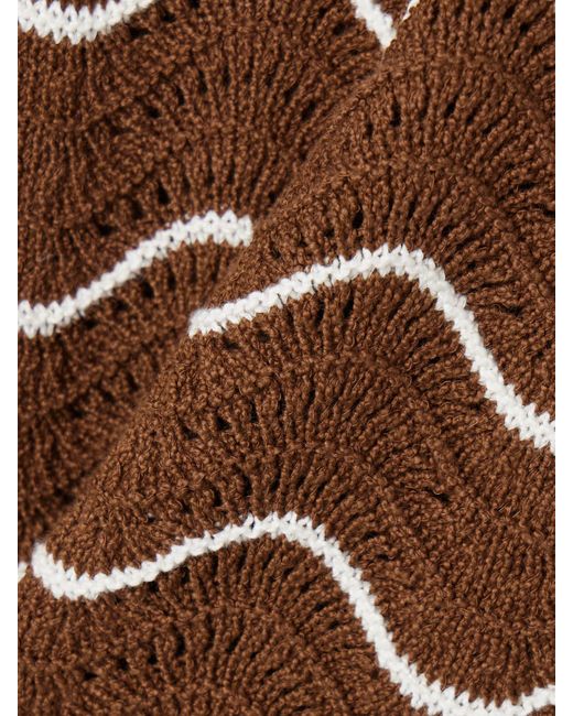 Cara Cara Brown Orel Minikleid Aus Gestreifter Baumwolle Mit Wellenkanten