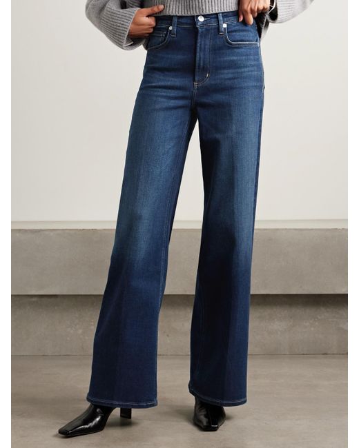 Citizens of Humanity Blue Lyra Long Mid-Rise Wide-Leg Jeans