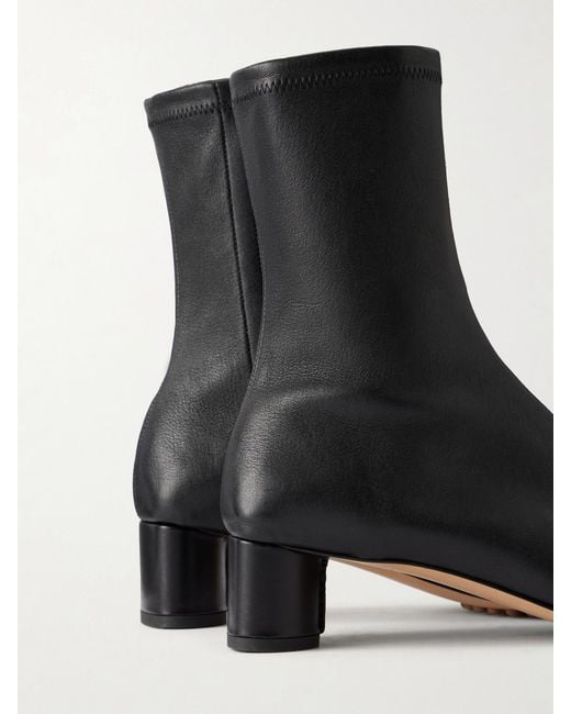 Bottega Veneta Black Cherry Leather Ankle Boots