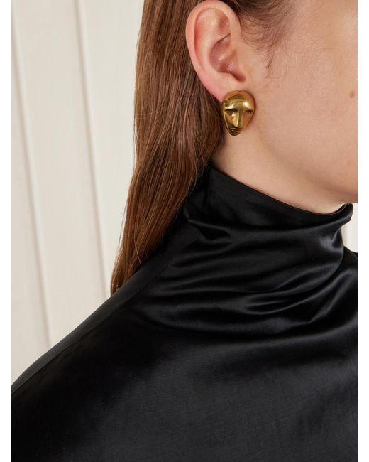 Khaite Metallic Visage 18-Karat-Plated Earrings