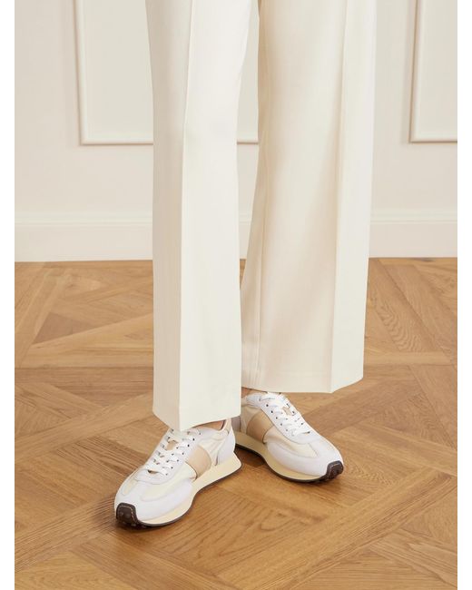 Tod's White Sportivo Active Leather And Suede-Trimmed Shell Sneakers