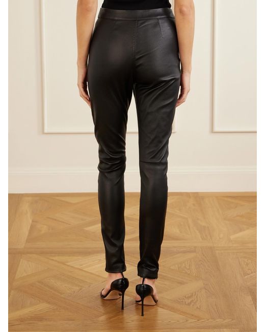 Tom Ford Black Zip-Up Leather Skinny-Leg Pants