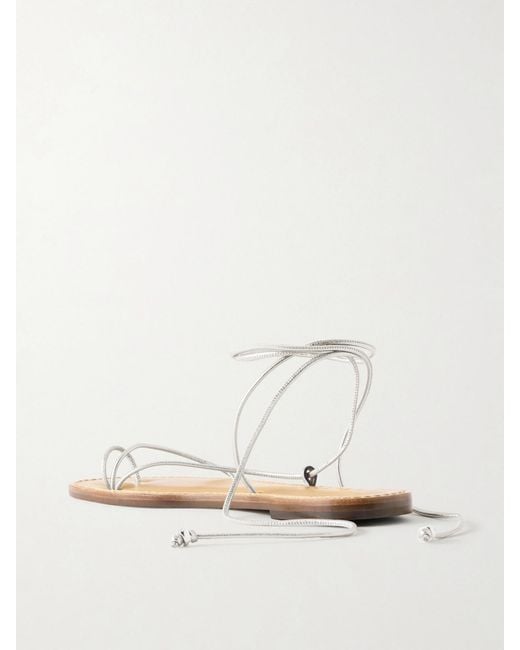 Amanu White The Karima Leather Sandals