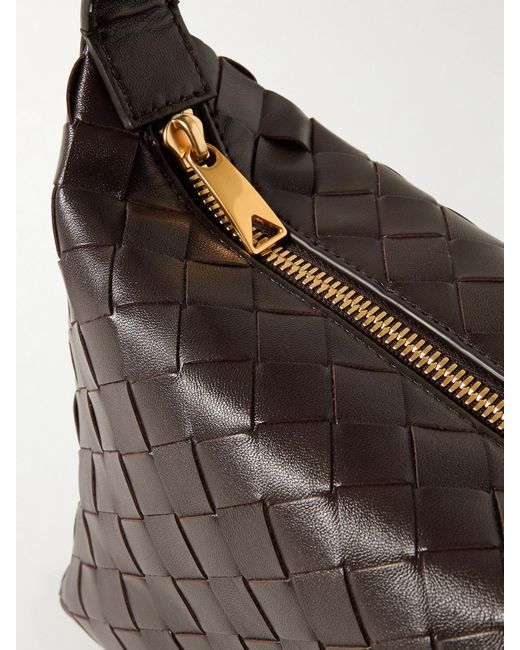 Bottega Veneta Brown Wallace Mini Intrecciato Leather Shoulder Bag
