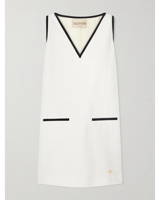 Valentino Garavani Natural Canestrello Cotton-Tweed Mini Dress