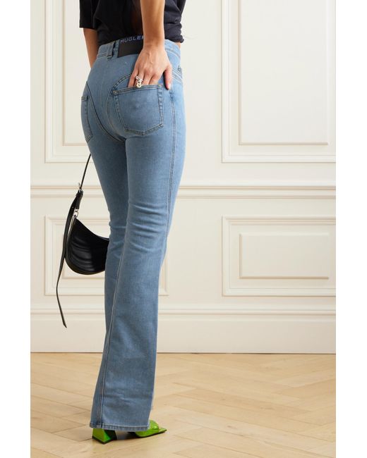 Mugler Mid-rise Flared Jeans in Blue