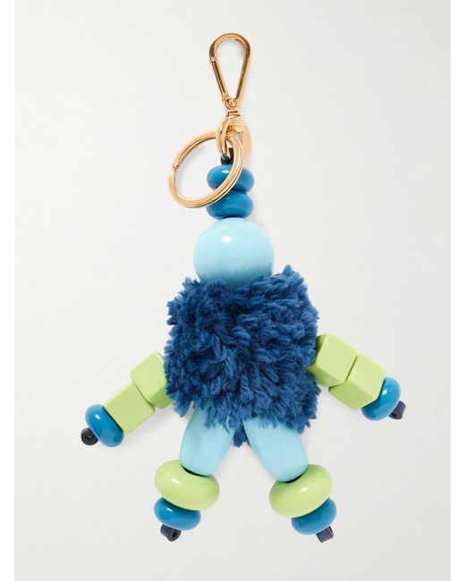 Etro Blue Little Wool-Blend, -Tone And Enamel Bag Charm