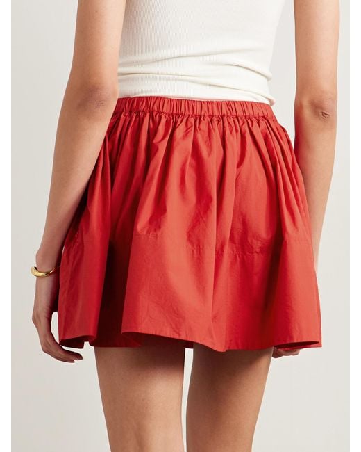 Suzie Kondi Red Foosta Cotton-Poplin Mini Skirt